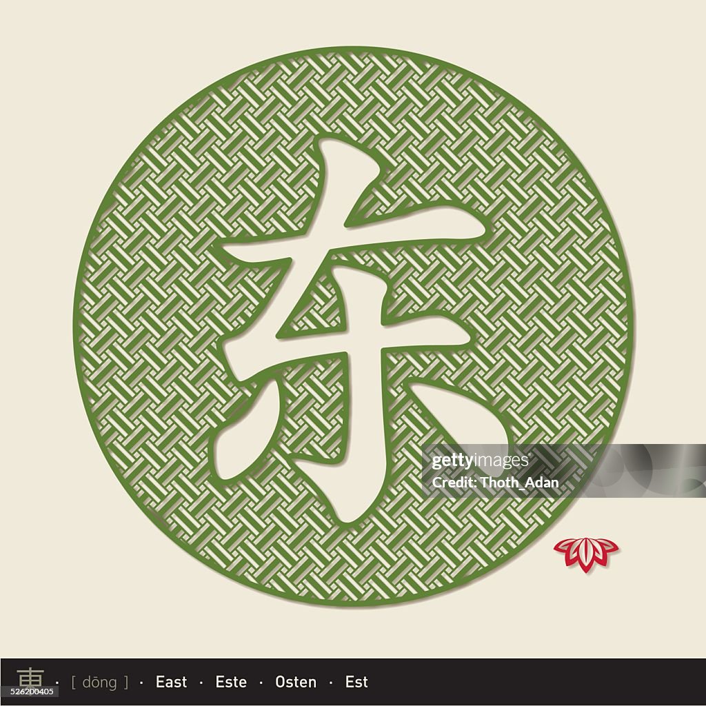 Chinese character east (Chinese paper cut)