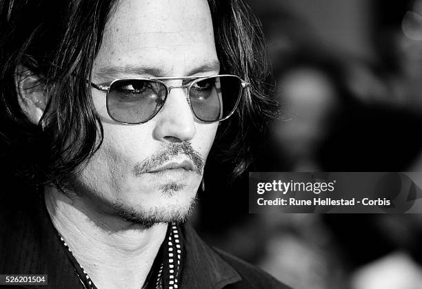 Johnny Depp attends the premiere of Dark Shadows at Empire, Leicester Square.