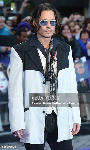 Johnny Depp attends the premiere of Dark Shadows at Empire, Leicester Square.
