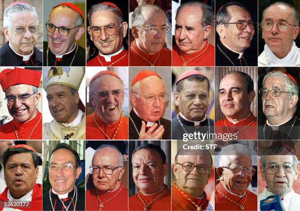 Picture of the 21 Latin American cardinals who are to elect, while also being eligibles, along with 94 other cardinals, the next leader of the Roman...