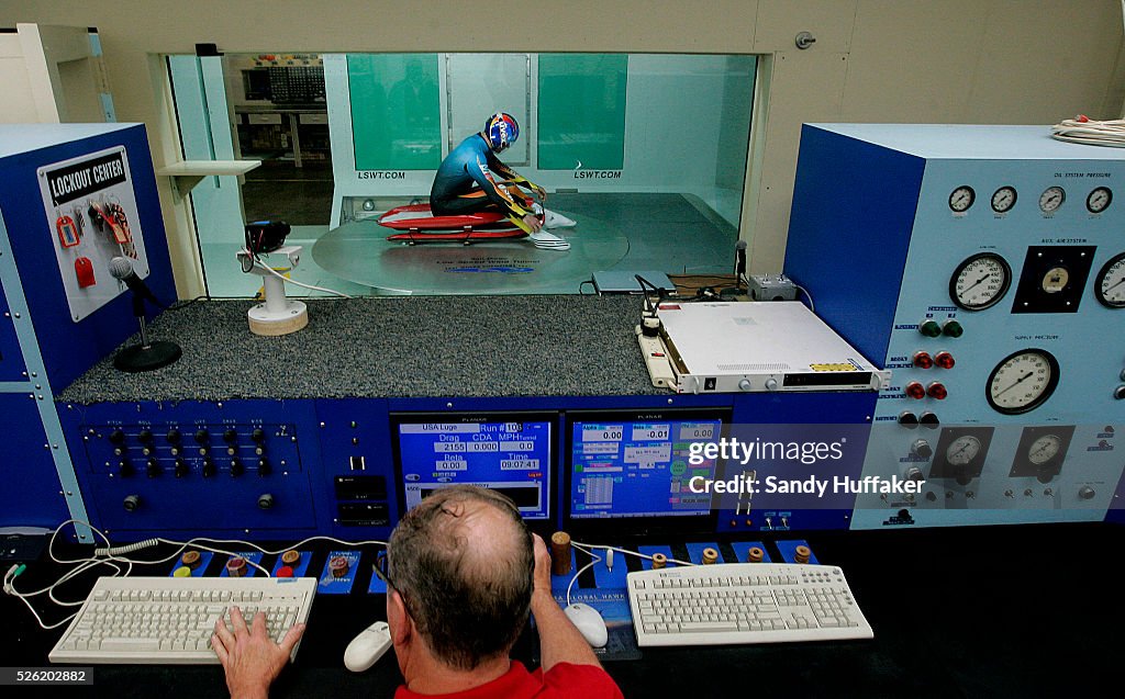 VANCOUVER-2010 OLYMPICS-USA Luge Team Tests Suits In Wind Tunnel
