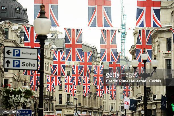 Bunting at Regent Street as part of of Queen Elizabeth II's Diamond Jubilee Celebration.