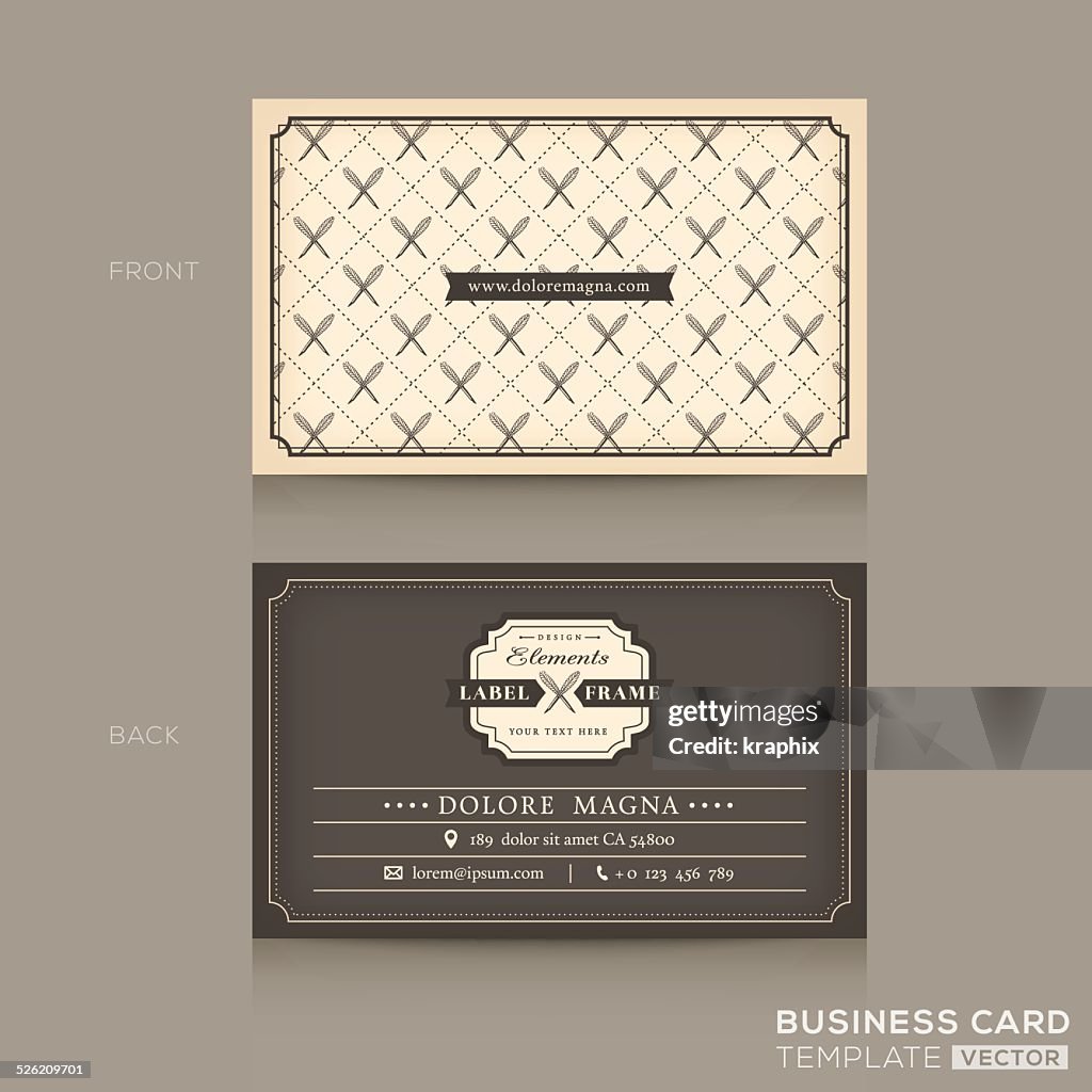 Classic Business Card Design Template High-Res Vector Graphic - Getty ...