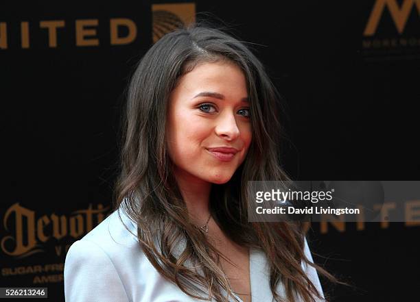 Actress Addison Holley attends the 43rd Annual Daytime Creative Arts Emmy Awards at Westin Bonaventure Hotel on April 29, 2016 in Los Angeles,...