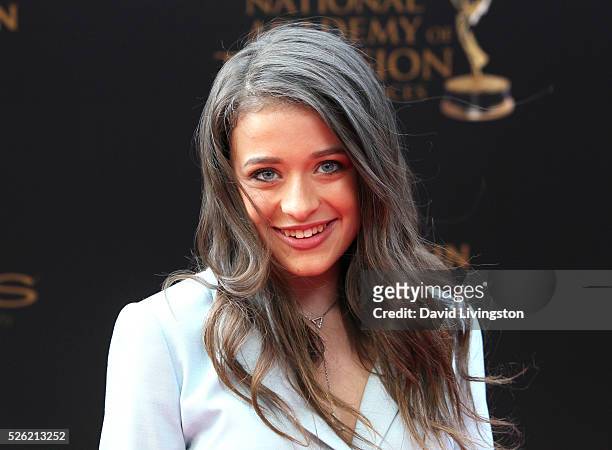 Actress Addison Holley attends the 43rd Annual Daytime Creative Arts Emmy Awards at Westin Bonaventure Hotel on April 29, 2016 in Los Angeles,...