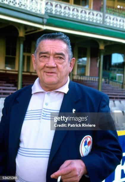 Former French rugby League player Puig-Aubert of his real name Aubert Puig, poses at the Sydney Cricket Ground in 1989, Sydney, Australia.