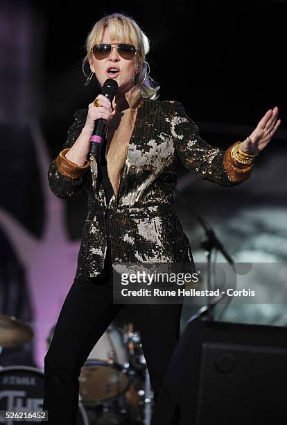 Lulu performs at the "Thank You for the Music: A Celebration of the Music of ABBA" concert in Hyde Park.