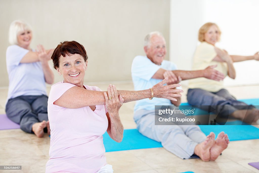 Yoga class is active and social