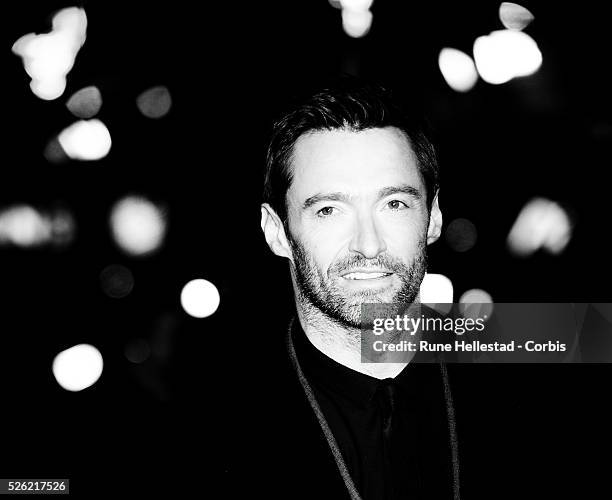 Hugh Jackman attends the premiere of Les Miserable at Odeon, Leicester Square.