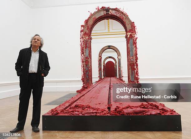 Anish Kapoor attends a photocall for his new exhibition at the Royal Academy Of Arts.