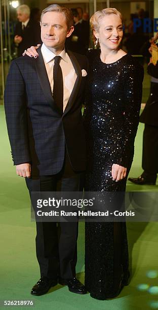 Martin Freeman and wife attend the premiere of The Hobbit: An Unexpected Journey at Odeon, Leicester Square.