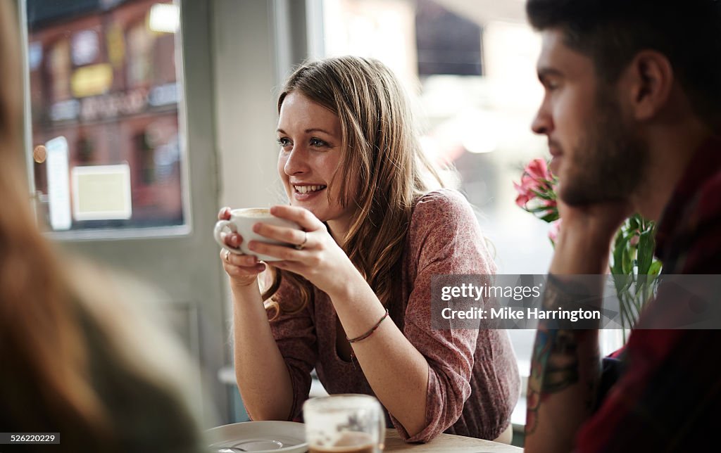 Young female in cafe