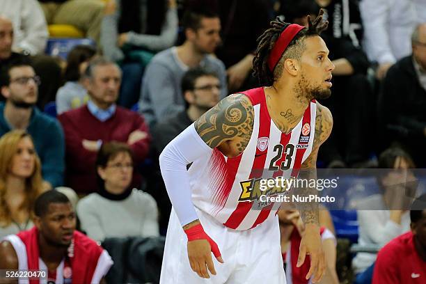 Febrero- ESPANA: Daniel Hackett during the match beetwen FC Barcelona and Olympiakos, corresponding to the week 8 of the Top 16 of the basketball...