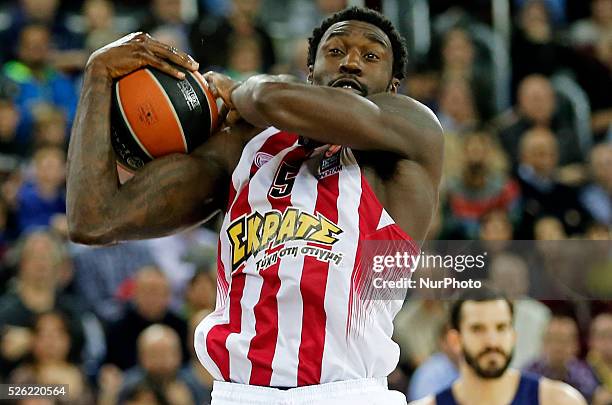 Febrero- ESPANA: Othello Hunter during the match beetwen FC Barcelona and Olympiakos, corresponding to the week 8 of the Top 16 of the basketball...