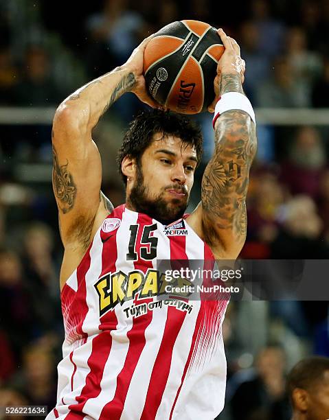 Febrero- ESPANA: Georgios Printezis during the match beetwen FC Barcelona and Olympiakos, corresponding to the week 8 of the Top 16 of the basketball...