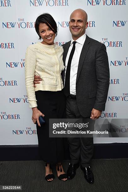 Host Alex Wagner and Sam Kass attend The New Yorker's annual party kicking off The White House Correspondents' Association Dinner Weekend hosted by...