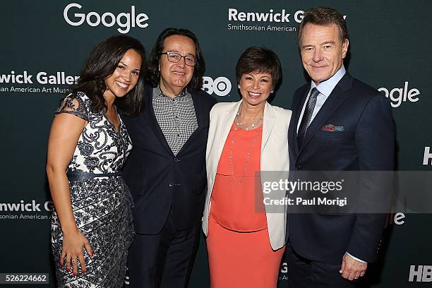 Laura Jarrett, Len Amato, Valerie Jarrett, and Bryan Cranston attend the Google/HBO celebration of "All The Way" during White House Correspondents'...