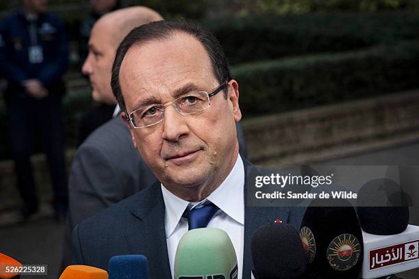 Belgium, Brussels, 2012 December 14 Arrivals of the heads of state and government at the 2nd day of the European Summit. Francois Hollande, President...