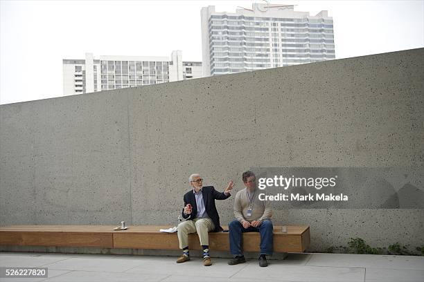 May 16, 2012 - Philadelphia, PA, U.S - LAURIE OLIN, the landscape architect of The Barnes Foundation, has lunch outdoors as the museum opens in its...