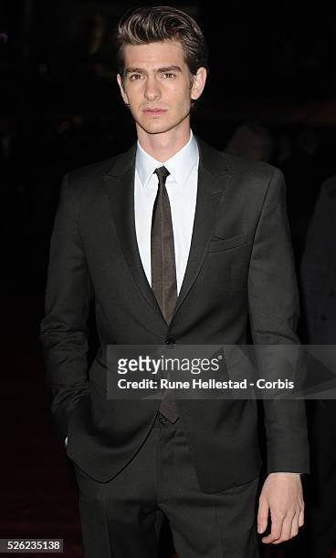 Andrew Garfield attend the premiere of "Never Let Me Go" at Odeon, Leicester Square .