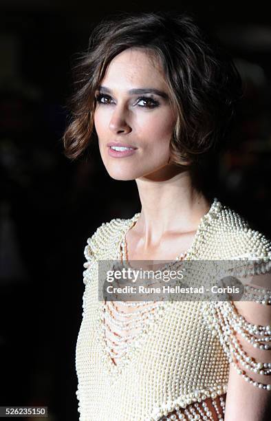 Keira Knightley attend the premiere of "Never Let Me Go" at Odeon, Leicester Square .