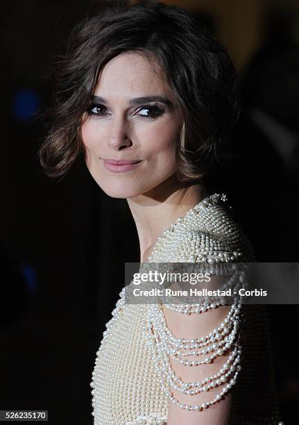 Keira Knightley attend the premiere of "Never Let Me Go" at Odeon, Leicester Square .