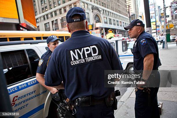 Extra security including NYPD Counter Terrorism Units patrol the area around Times Square in New York City on Monday, May 3, 2010. Two days after an...