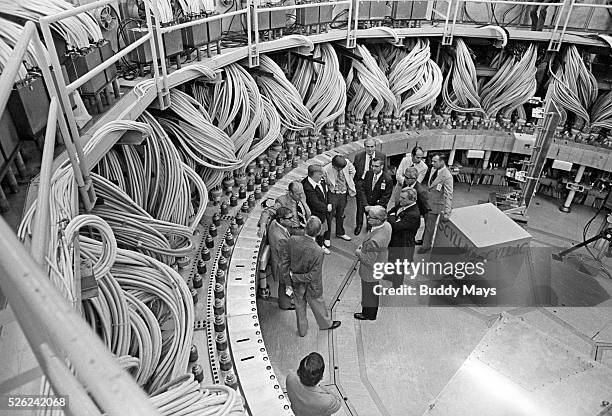 Scientists brief Vice President Gerald Ford on the operation of Scyllac, a so-called Nuclear Fusion Generator located in Los Alamos, New Mexico....