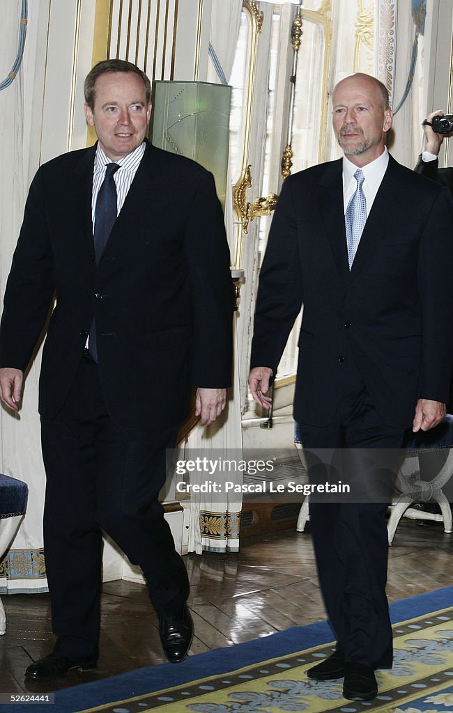 Bruce Willis Receives Chevalier Des Arts In France