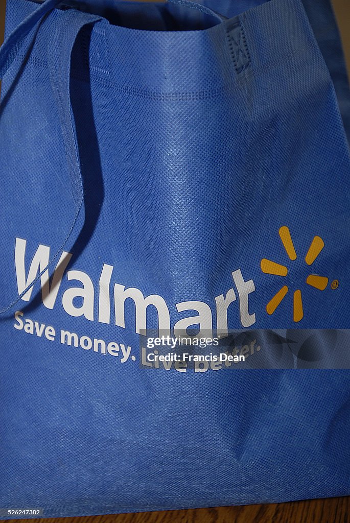 Walmart blue shopping bag ,Lewiston,Idaho, USA