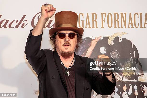 Zucchero “Sugar” Fornaciari attends a photocall in Milan to present the new album “Black Cat” on April 28, 2016 in Milan, Italy. The album is...