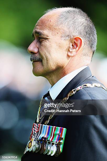 New Zealand Governor-General Sir Jerry Mateparae waits to welcome Indian President Shri Pranab Mukherjee during a ceremony of welcome at Government...