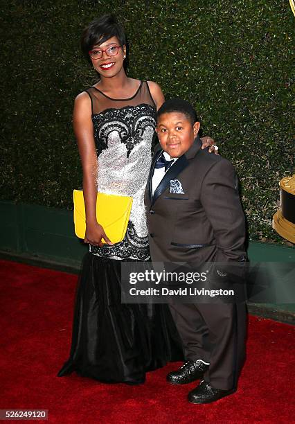 Producer Ebonice Atkins and actor Emmanuel Lewis attend the 43rd Annual Daytime Creative Arts Emmy Awards at Westin Bonaventure Hotel on April 29,...