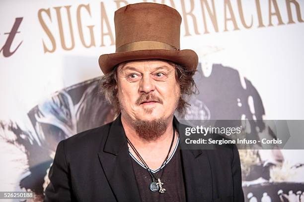 Zucchero “Sugar” Fornaciari attends a photocall in Milan to present the new album “Black Cat” on April 28, 2016 in Milan, Italy. The album is...