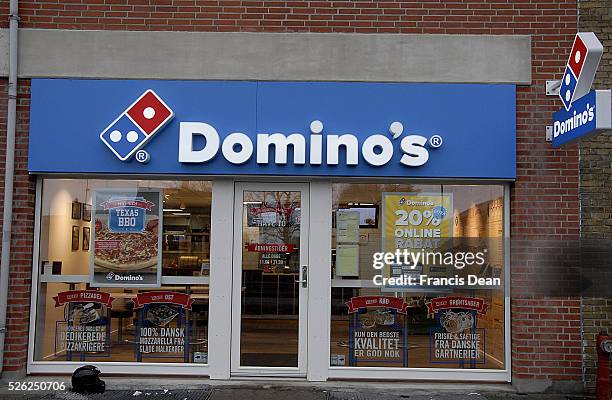 Copenhagen /Kastrup/.Denmark 08 February 2016 _Dominos' pizza american pizza fast food provoder on Amagerbrodage