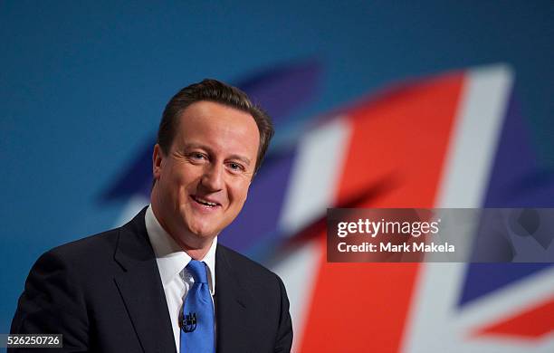 Prime Minister David Cameron delivers his leader's speech on the fourth, and final, day of the Conservatives Party Conference at the ICC, Birmingham,...