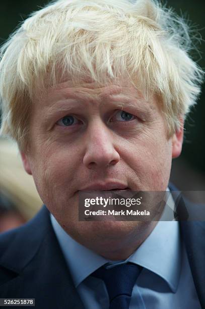 Mayor of London Boris Johnson attends the first ever sustainable show during a London Fashion Week at Friary Court, Clarence House, in St. James?s...