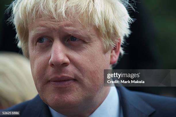 Mayor of London Boris Johnson attends the first ever sustainable show during a London Fashion Week at Friary Court, Clarence House, in St. James?s...