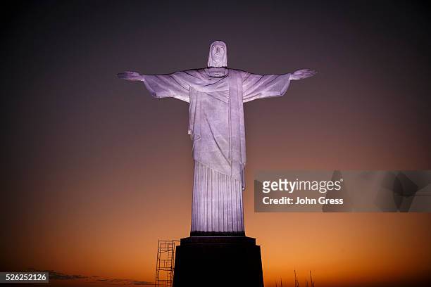Christ the Redeemer , an Art Deco statue of Jesus Christ in Rio de Janeiro, Brazil, created by French sculptor Paul Landowski and built by the...