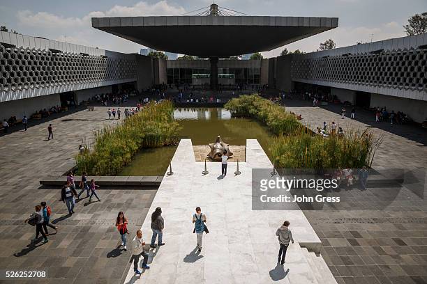 The courtyard at the Museo Nacional de Antropologia in Mexico City, Mexico, September 20, 2015.