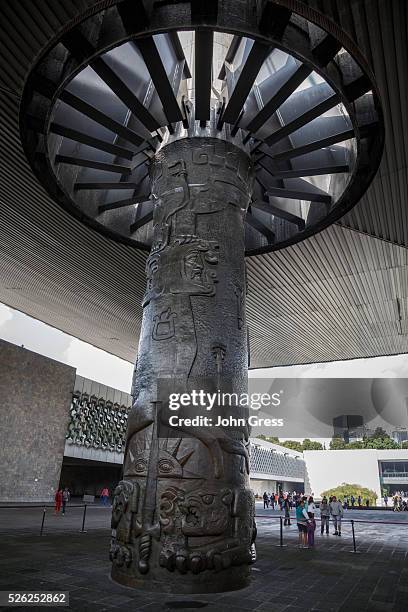 The central courtyard at the Museo Nacional de Antropologia is seen in Mexico City, Mexico, September 20, 2015.