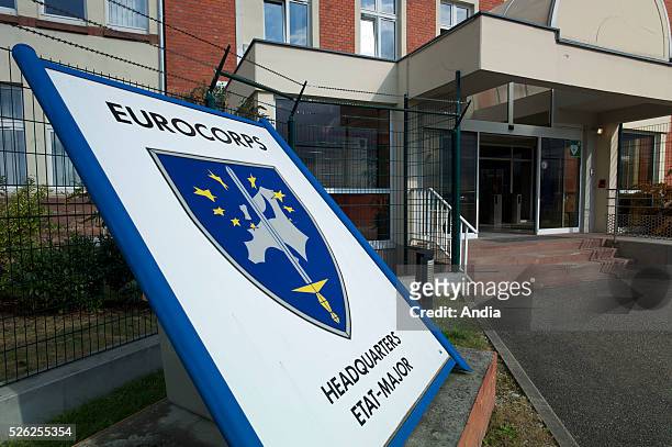 Multinational standing army corps headquartered in Strasbourg , available for the European Union and the Atlantic Alliance . Headquarter, defence...