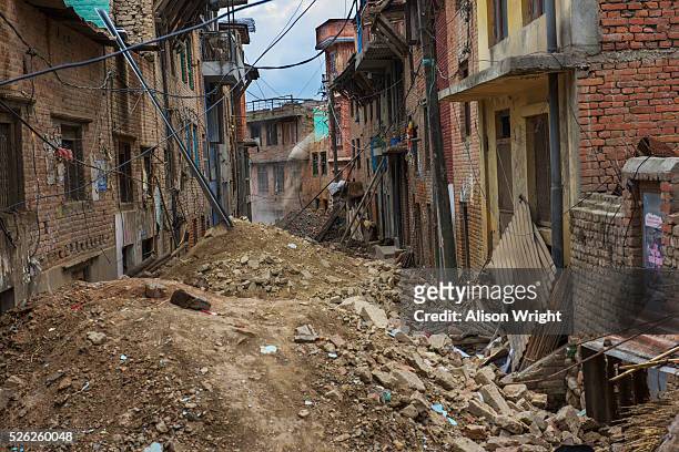 nepal, kathmandu, khokana village - earthquake stock pictures, royalty-free photos & images