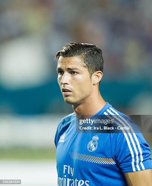 Real Madrid player Cristiano Ronaldo during the Championship match between Chelsea FC and Real Madrid during the Guinness International Champions...