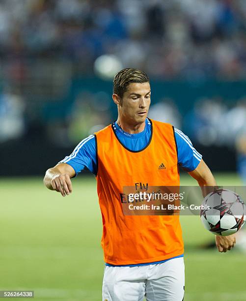 Real Madrid player Cristiano Ronaldo during the Championship match between Chelsea FC and Real Madrid during the Guinness International Champions...