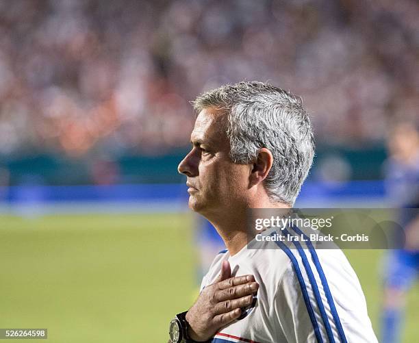 Chelsea FC Head Coach Jose Mourinho during the Championship match between Chelsea FC and Real Madrid during the Guinness International Champions Cup....