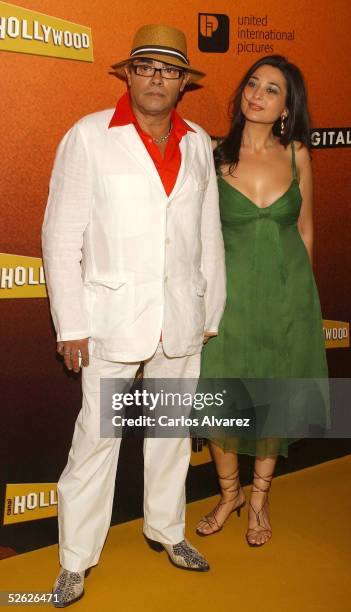 Penelope Cruz's father, Eduardo Cruz, and companion arrive for the Spanish premiere of his daughter's new film "Sahara" at the Palacio de la Musica...