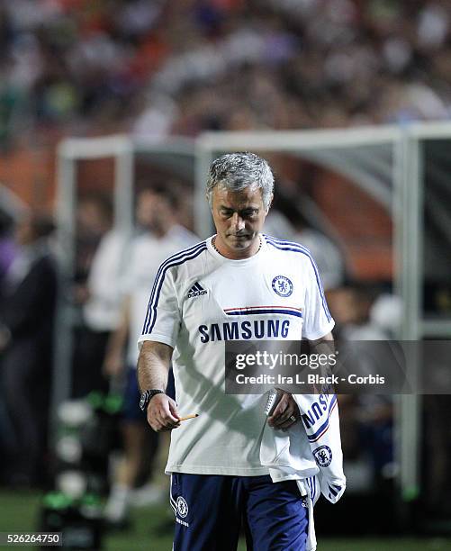 Chelsea FC Head Coach Jose Mourinho during the Championship match between Chelsea FC and Real Madrid during the Guinness International Champions Cup....