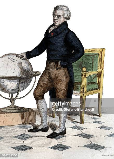 Portrait of Pierre-Simon, Marquis de Laplace , French mathematician and astronomer. Illustration from "Le Plutarque Francais" by Edmond Mennechet,...