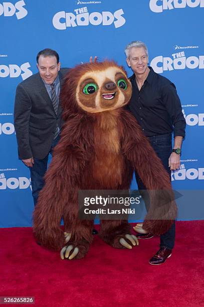 Kirk DeMicco and Chris Sanders attend The Croods film premiere at the AMC Loews Lincoln Square in New York City. �� LAN
